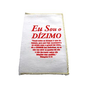 Saquitel de Veludo Eu Sou o Dízimo – Malaquias 3:10 para Campanhas Evangélicas