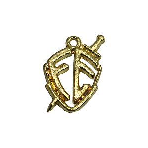 Pingente Escudo da Fé Dourado em Metal