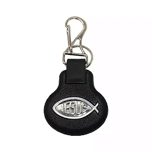 Chaveiro Emborrachado Peixe de Jesus (Ichthys) com Mosquetão
