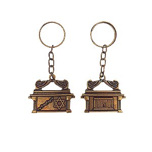 Chaveiro Arca da Aliança em Metal Zamac Ouro Velho