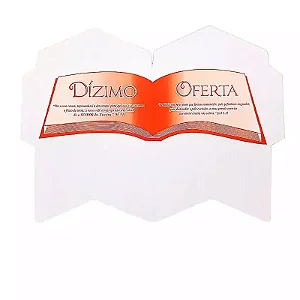 Envelope Duplo para Dízimo e Oferta em Formato de Bíblia com Dois Compartimentos