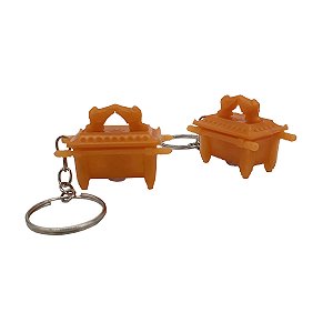 Chaveiro Arca da Aliança Mini Porta Óleo Ungido em Plástico Dourado