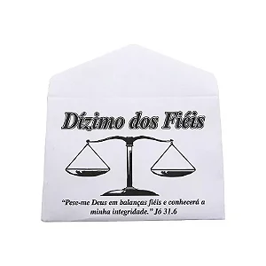 Envelope Dízimo dos Fiéis com Balança – Jó 31:6