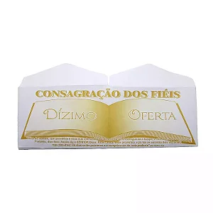 Envelope Duplo Consagração dos Fiéis para Dízimo e Oferta