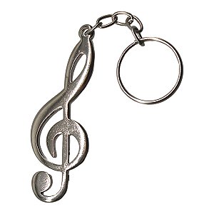 Chaveiro Clave de Sol Musical em Zamac