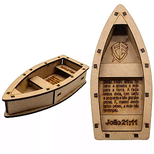 Barco Pesca Maravilhosa em MDF para Personalizar