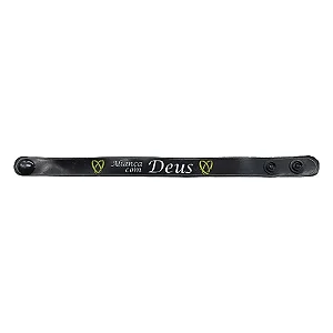 Pulseira de Plástico Aliança com Deus Preta