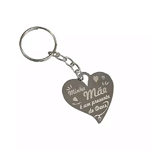 Chaveiro Chapinha Coração Personalizado - Coração com sua Frase ou Imagem