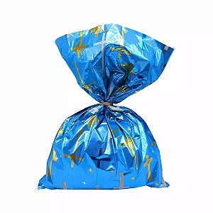 Saco para Presente 25cm x 37cm de Plástico Modelo Cruz Metal