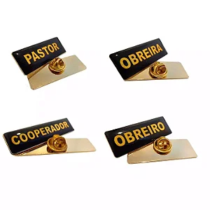 Broche de Cargo Ministerial Dourado para Lideranças da Igreja