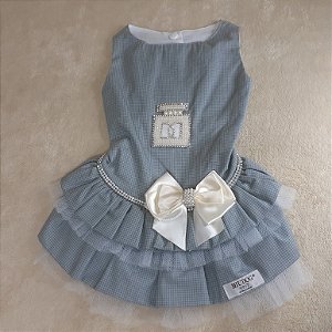 Vestido Pied de Poule Cinza DuDog