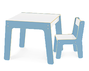 Mesa - Com Cadeira Infantil - Azul