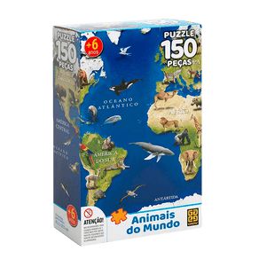 Quebra Cabeça - Animais Do Mundo - 150 Pçs - Grow