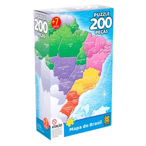 Quebra Cabeça - Mapa Do Brasil - 200 Pçs - Grow