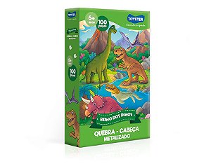 Quebra Cabeça - Reino Dos Dinos 100 Peças - Toyster