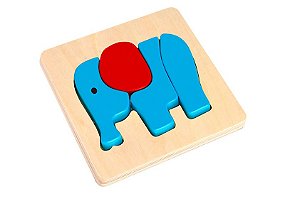 Quebra cabeça- Tabuleiro Elefante- Madeira- Tooky Toy