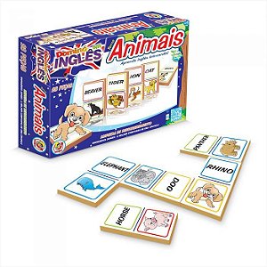 Dominó – Jogo de Dominó em Inglês – Tema Animais - Junges