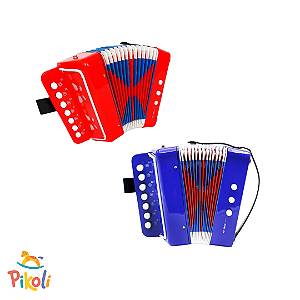 Sanfona - Mini Acordeon 7 Claves e 3 Baixos - Azul