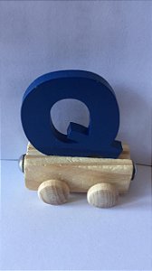 Vagão Letra Q - Azul