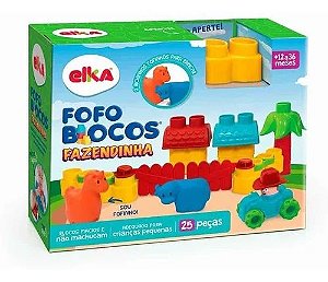 Fofo Blocos 25 Peças- Fazendinha- Elka