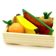 Coleção Comidinha - Kit 8 - 4 Frutas Sem Corte + Caixa