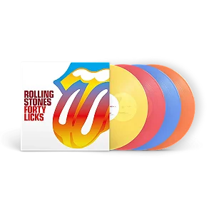 The Rolling Stones – Forty Licks (Vinil Transparente Amarelo, Vermelho, Azul e Laranja) – LP Quádruplo