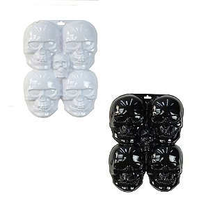 Painel Halloween Plástico 47x36cm Cinco Caveiras