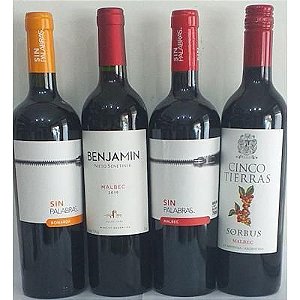 Kit Vinhos Argentinos c/ 4 garrafas R$ 131,90