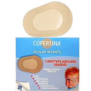 Curativo Protetor Ocular Infantil Adesivo 50mm x 62mm Copertina - 20 Unidades