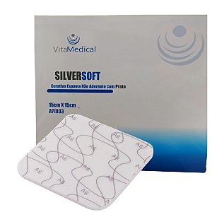 Curativo Silversoft Espuma Não Aderente com Prata 15cm x 15cm - VitaMedical