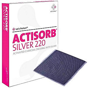 Curativo de Carvão Ativado Actisorb Silver 220 10,5cm x 10,5cm - Systagenix