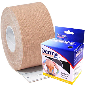 Bandagem Elástica Adesiva Funcional 5cm x 5 metros Derma Tape Bege