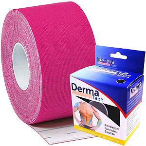 Bandagem Elástica Adesiva Funcional 5cm x 5 metros Derma Tape Rosa