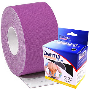 Bandagem Elástica Adesiva Funcional 5cm x 5 metros Derma Tape Lilás