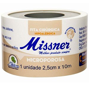Fita Microporosa Bege 2,5cm X 10m - MISSNER