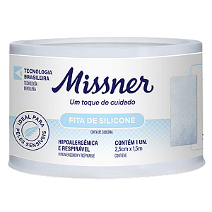Fita de Silicone Hipoalergênica 2,5cm  X 1,5m - Missner