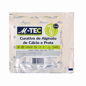 Curativo de Alginato de Cálcio e Prata M-Tec 10cmx10cm - Missner