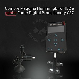 Máquina Rotativa Hummingbird HB2 - Preta + BRINDE Fonte Digital Bronc Luxury 037