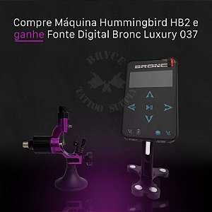 Máquina Rotativa Hummingbird HB2 - Roxa + BRINDE Fonte Digital Bronc Luxury 037