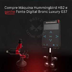 Máquina Rotativa Hummingbird HB2 - Vermelha + BRINDE Fonte Digital Bronc Luxury 037