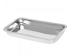 Bandeja Retangular Inox 30X20X04cm