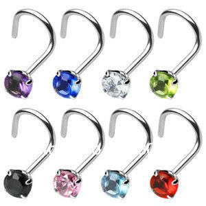 Piercing Nostril Coloridos 316L - 50 Unidades