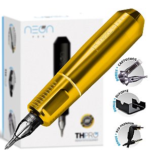 Máquina Rotativa TH Pró Neon Pen - Amarelo Ouro 