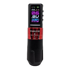 Máquina Pen Warlock Evolution c/02 baterias Cursor Ajustável - Preta c/ vermelho