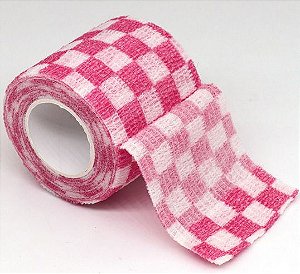 Bandagem Fita Adesiva Auto Aderente - Pink Grid