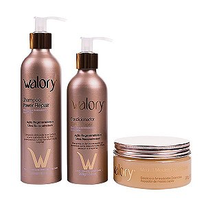 Kit Walory Power Repair - Shampoo + Condicionador + Máscara Mask 3 Minutes