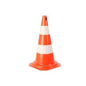 CONE SINALIZADOR BRANCO E LARANJA 75CM