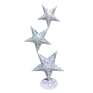 Decoração Natalina Estrela Aramada Branca 50cm