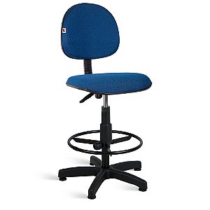 Cadeira Caixa Executiva Tecido Azul Com Preto