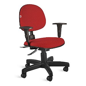 Cadeira Executiva Back System Braços Tecido Vermelho